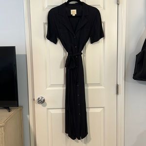 Aria Textured Dress - S - Black - Maeve by Anthropologie